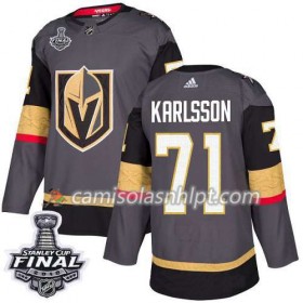 Camisola Vegas Golden Knights William Karlsson 71 2018 Stanley Cup Final Patch Adidas Cinza Authentic - Homem